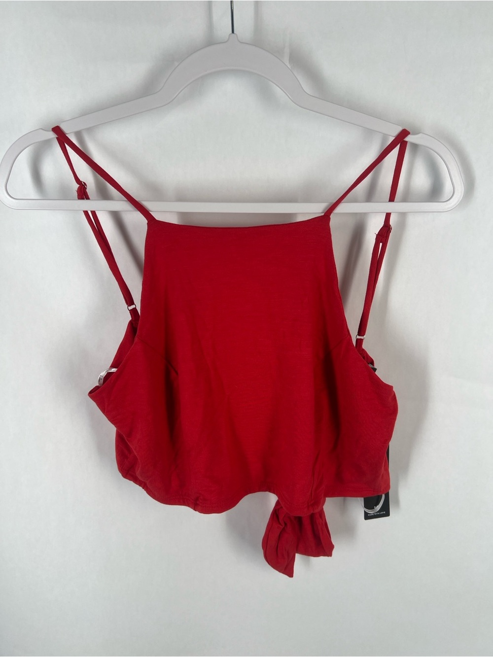 Lulus Red Tie-Back Cropped Cami Tank Top Size L NWT